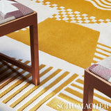 Schumacher Antique Gold 8' x 8' City'S Silent Lines Rug