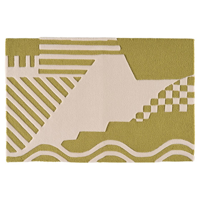 Schumacher Chartreuse 8' x 8' City'S Silent Lines Rug