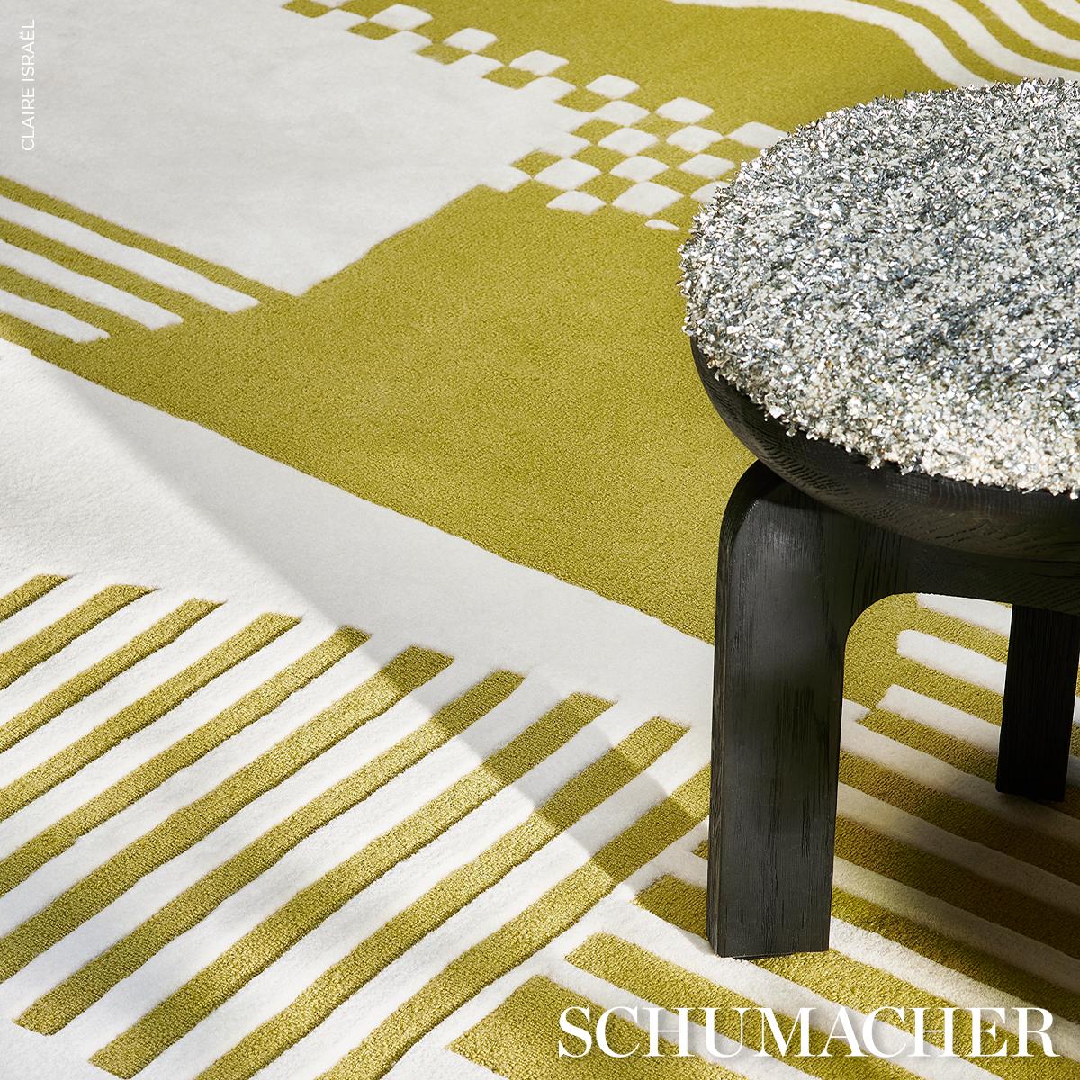 Schumacher Chartreuse 8' x 8' City'S Silent Lines Rug