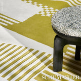 Schumacher Chartreuse 8' x 8' City'S Silent Lines Rug
