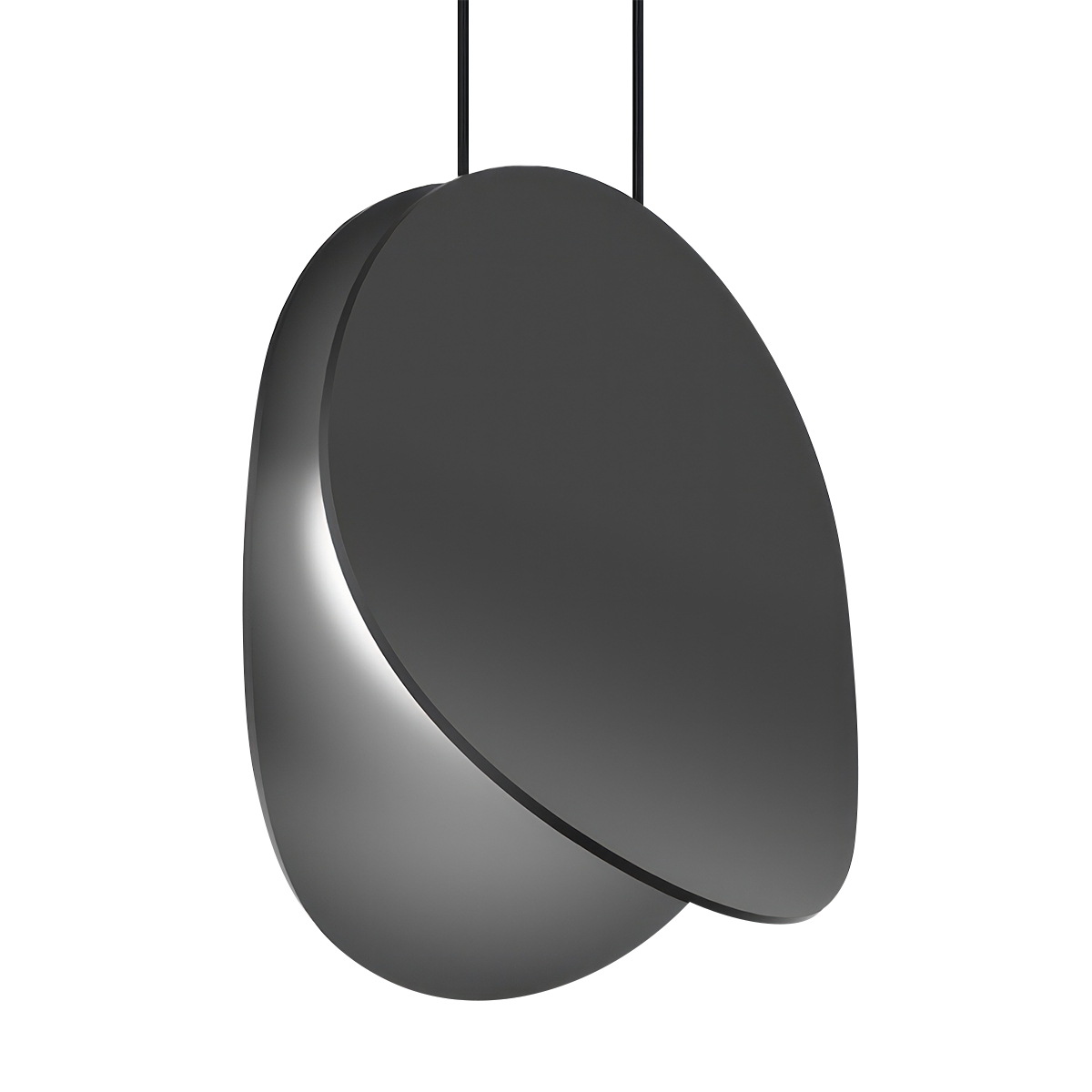 Sonneman Malibu Discs SATIN BLACK 7.5W x 3.75L x 7.5H Pendant