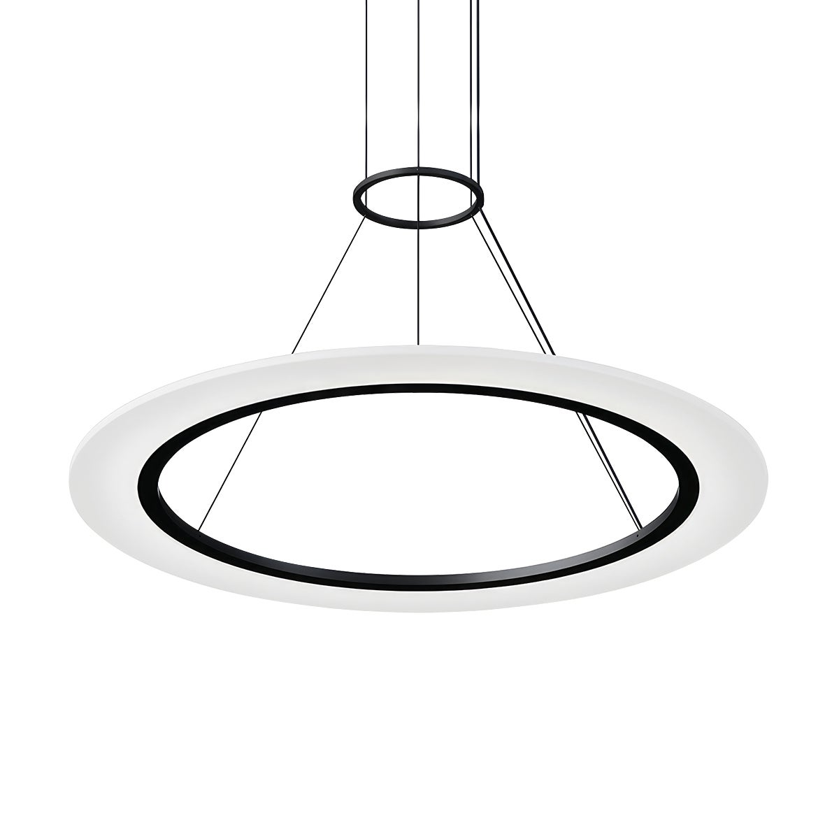 Sonneman Arctic Rings SATIN BLACK 30.5W x 0.5H Pendant