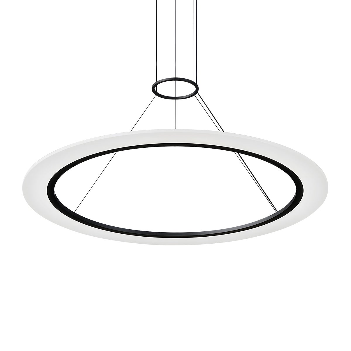 Sonneman Arctic Rings SATIN BLACK 37.5W x 0.5H Pendant