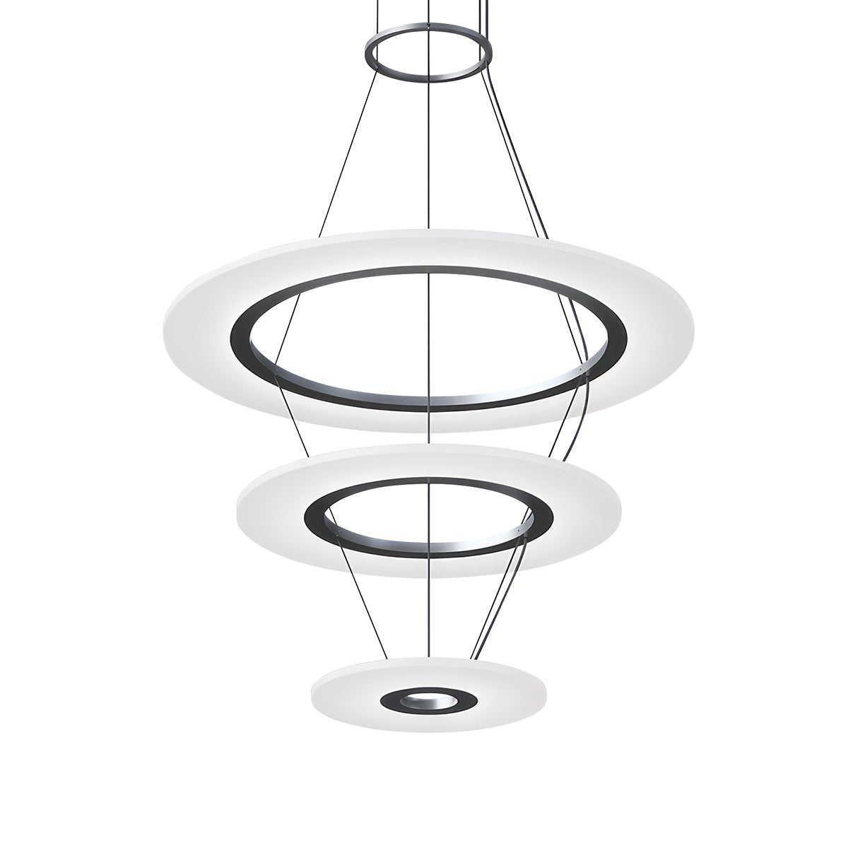 Sonneman Arctic Rings Bright Satin Aluminum 23.75W x 17H Pendant