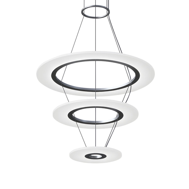 Sonneman Arctic Rings Bright Satin Aluminum 23.75W x 17H Pendant