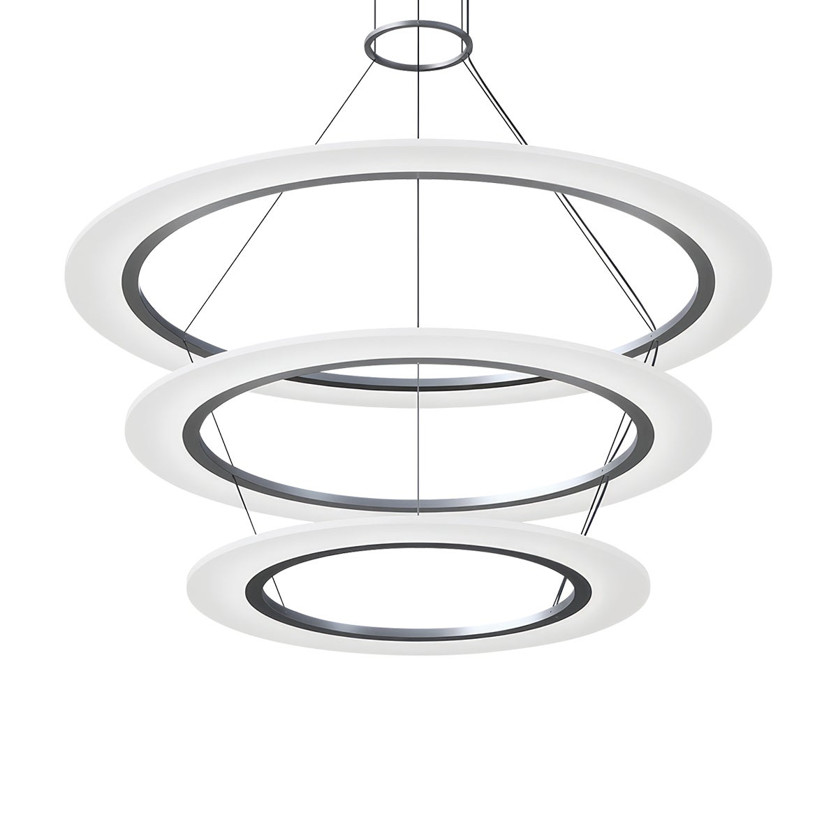 Sonneman Arctic Rings Bright Satin Aluminum 37.25W x 17H Pendant