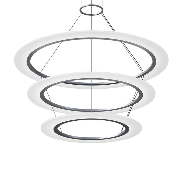 Sonneman Arctic Rings Bright Satin Aluminum 37.25W x 17H Pendant
