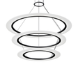 Sonneman Arctic Rings SATIN BLACK 37.25W x 17H Pendant