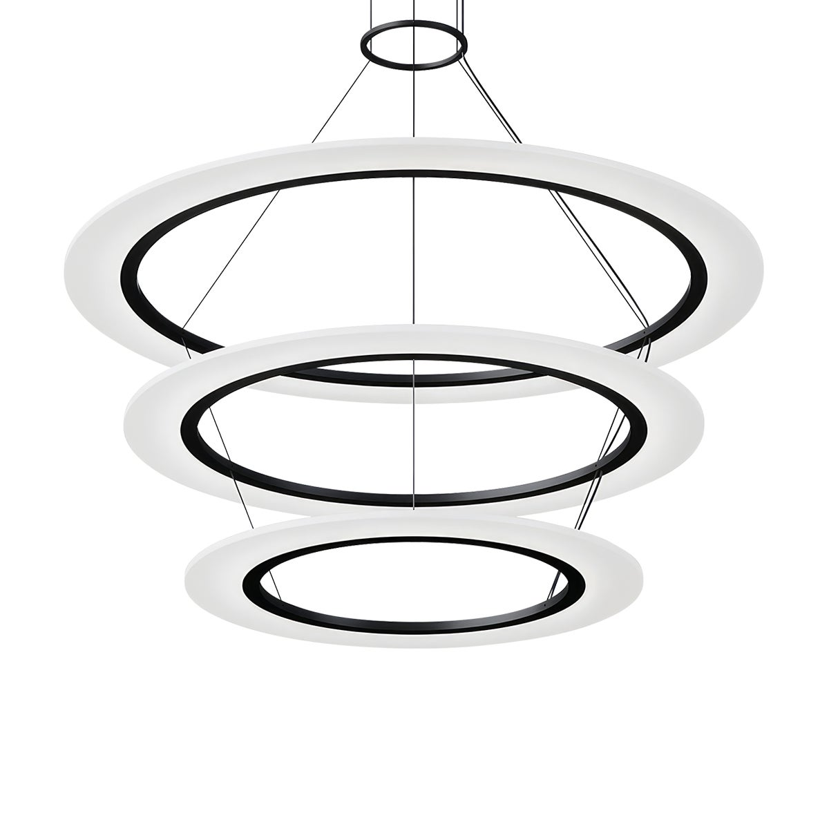 Sonneman Arctic Rings SATIN BLACK 37.25W x 17H Pendant