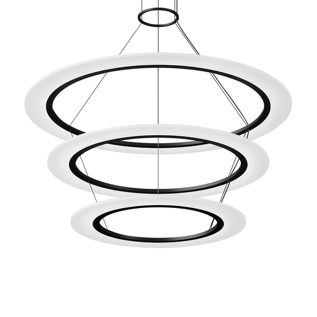 Sonneman Arctic Rings SATIN BLACK 37.25W x 17H Pendant