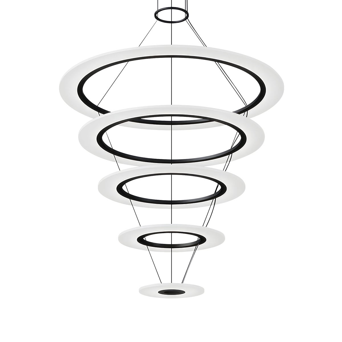 Sonneman Arctic Rings SATIN BLACK 37.25W x 34H Pendant