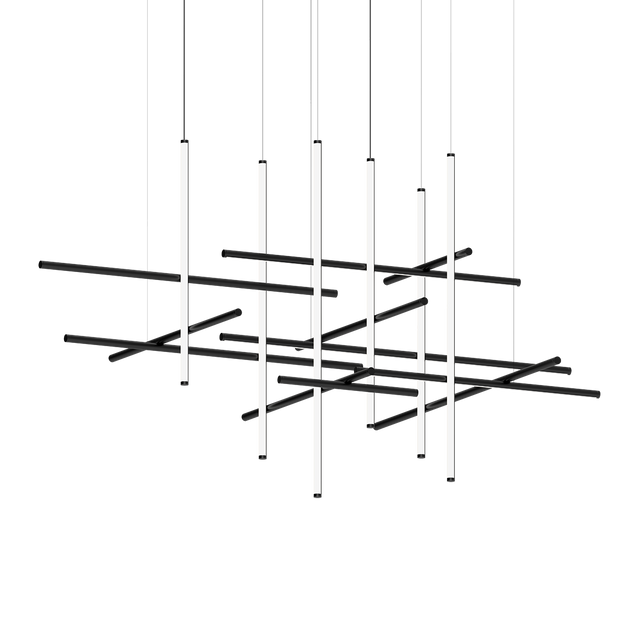 Sonneman Labyrinth SATIN BLACK 88.75W x 53L x 49H Pendant