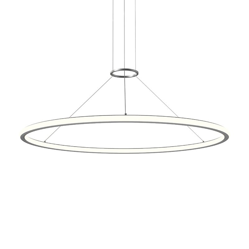 Sonneman Luna Bright Satin Aluminum 49.5W x 1.75H Pendant