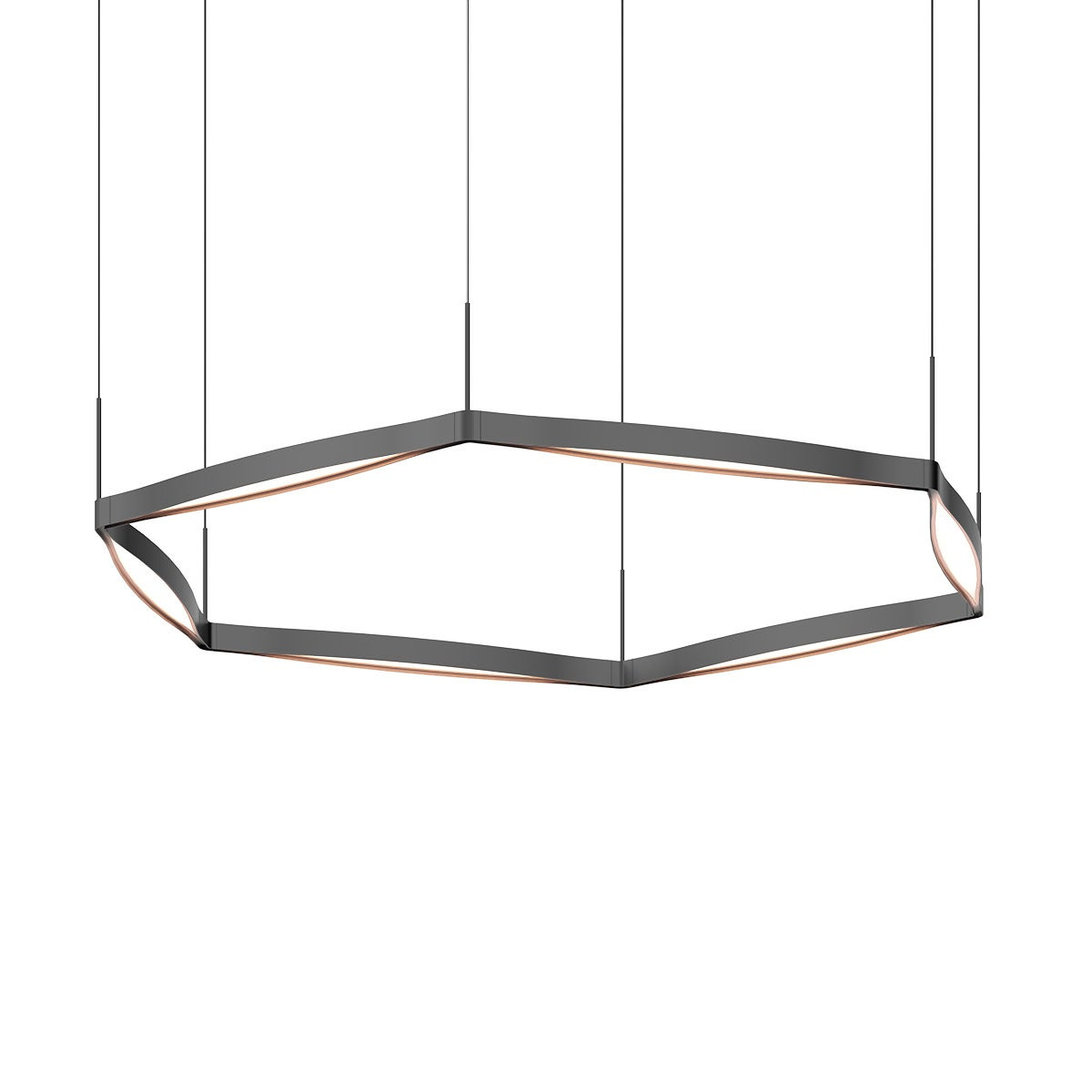 Sonneman Ola SATIN BLACK 54W x 7.5H Pendant