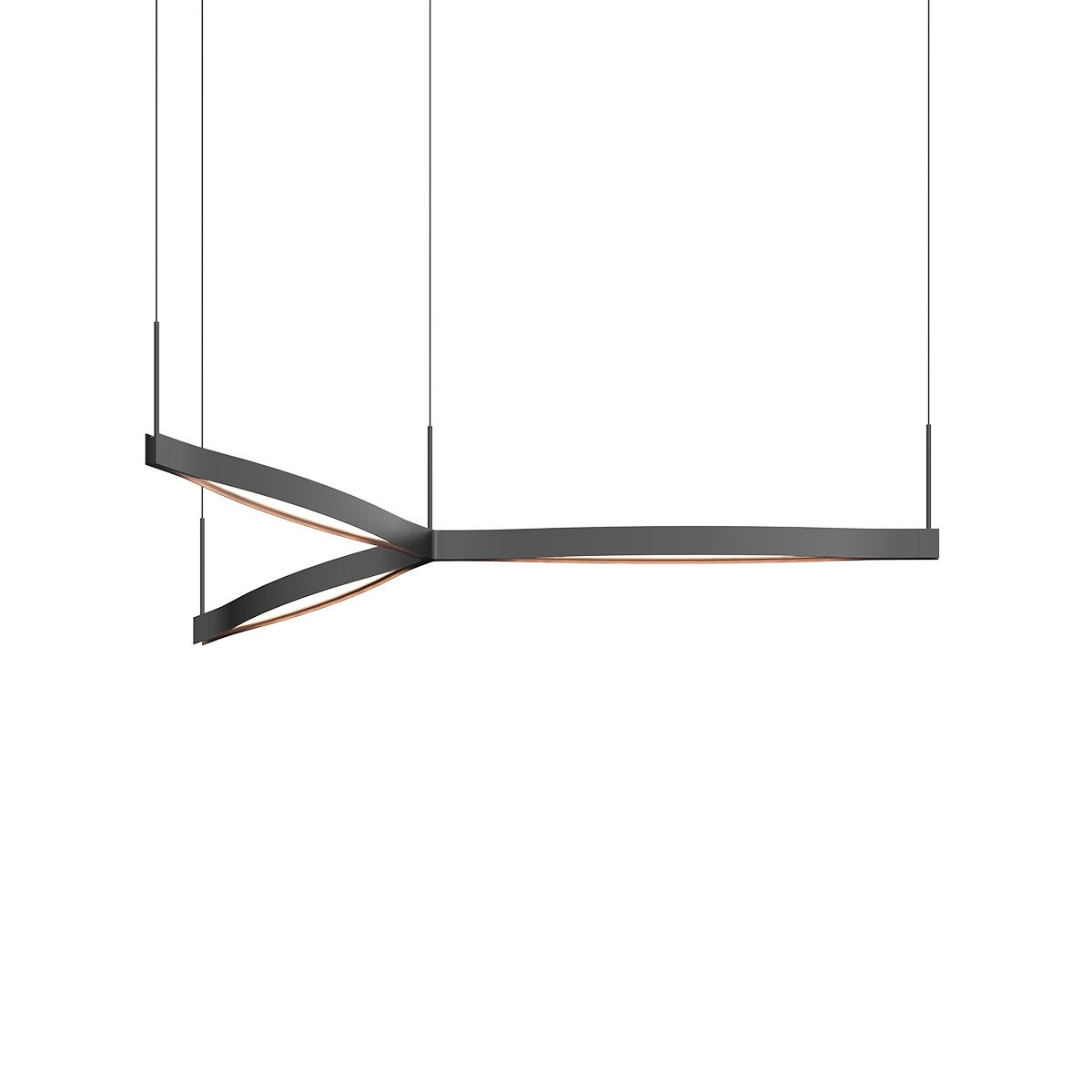 Sonneman Ola SATIN BLACK 55W x 7.5H Pendant