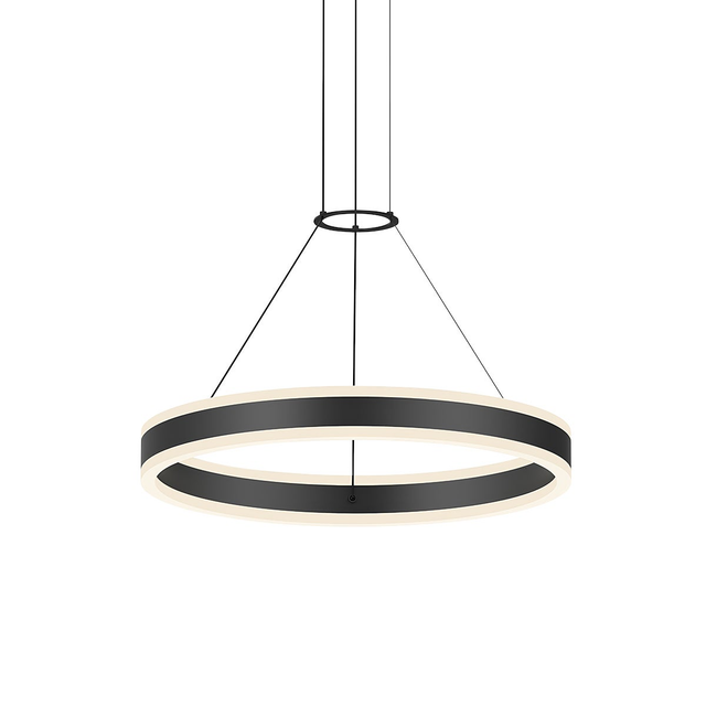 Sonneman Double Corona SATIN BLACK 23.75W x 2.75H Pendant