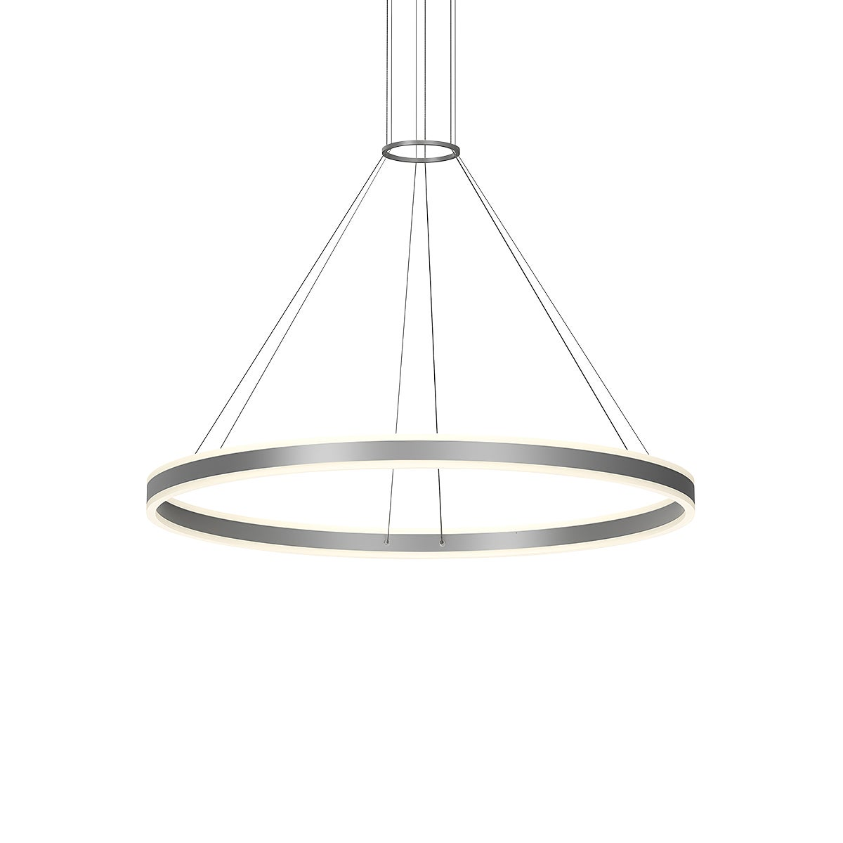 Sonneman Double Corona Bright Satin Aluminum 47.25W x 2.75H Pendant