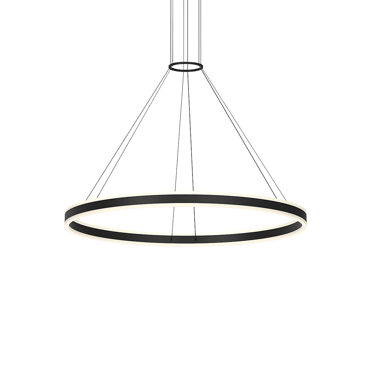 Sonneman Double Corona SATIN BLACK 47.25W x 2.75H Pendant