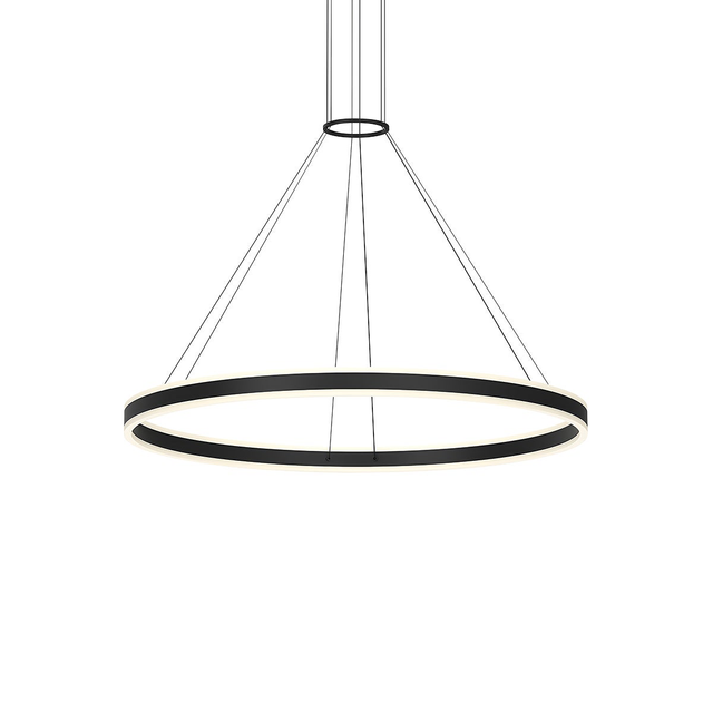 Sonneman Double Corona SATIN BLACK 47.25W x 2.75H Pendant