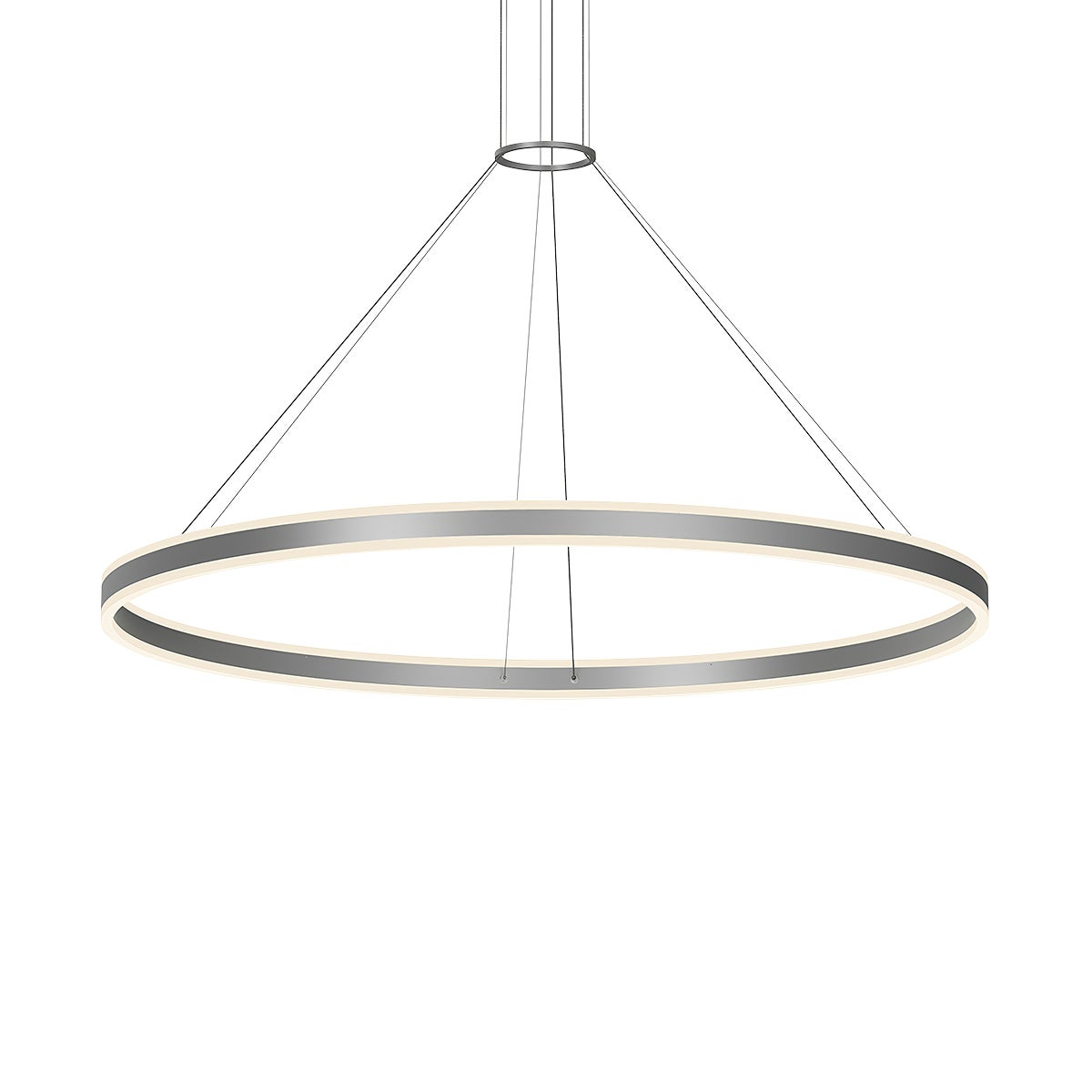 Sonneman Double Corona Bright Satin Aluminum 59W x 2.75H Pendant