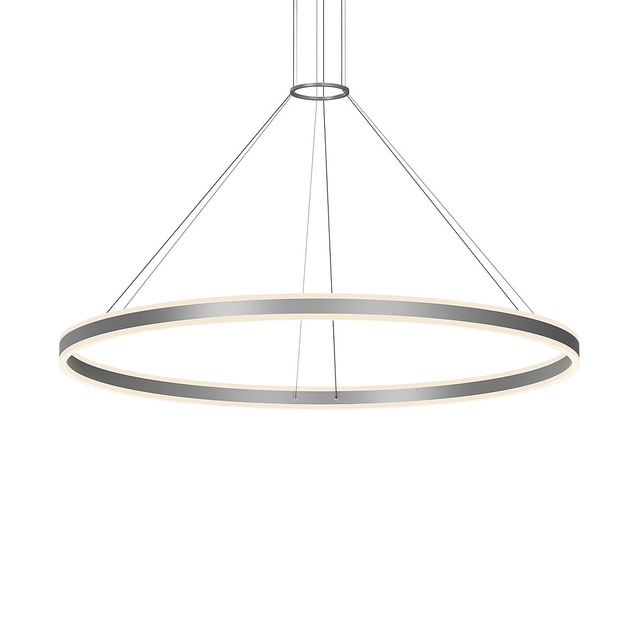 Sonneman Double Corona Bright Satin Aluminum 59W x 2.75H Pendant