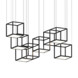 Sonneman Cubix SATIN BLACK 72.5W x 36.5L x 28.5H Pendant