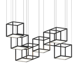 Sonneman Cubix SATIN BLACK 72.5W x 36.5L x 28.5H Pendant