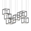 Sonneman Cubix SATIN BLACK 72.5W x 36.5L x 28.5H Pendant