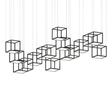 Sonneman Cubix SATIN BLACK 120.5W x 60.5L x 44.5H Pendant