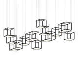 Sonneman Cubix SATIN BLACK 120.5W x 60.5L x 44.5H Pendant