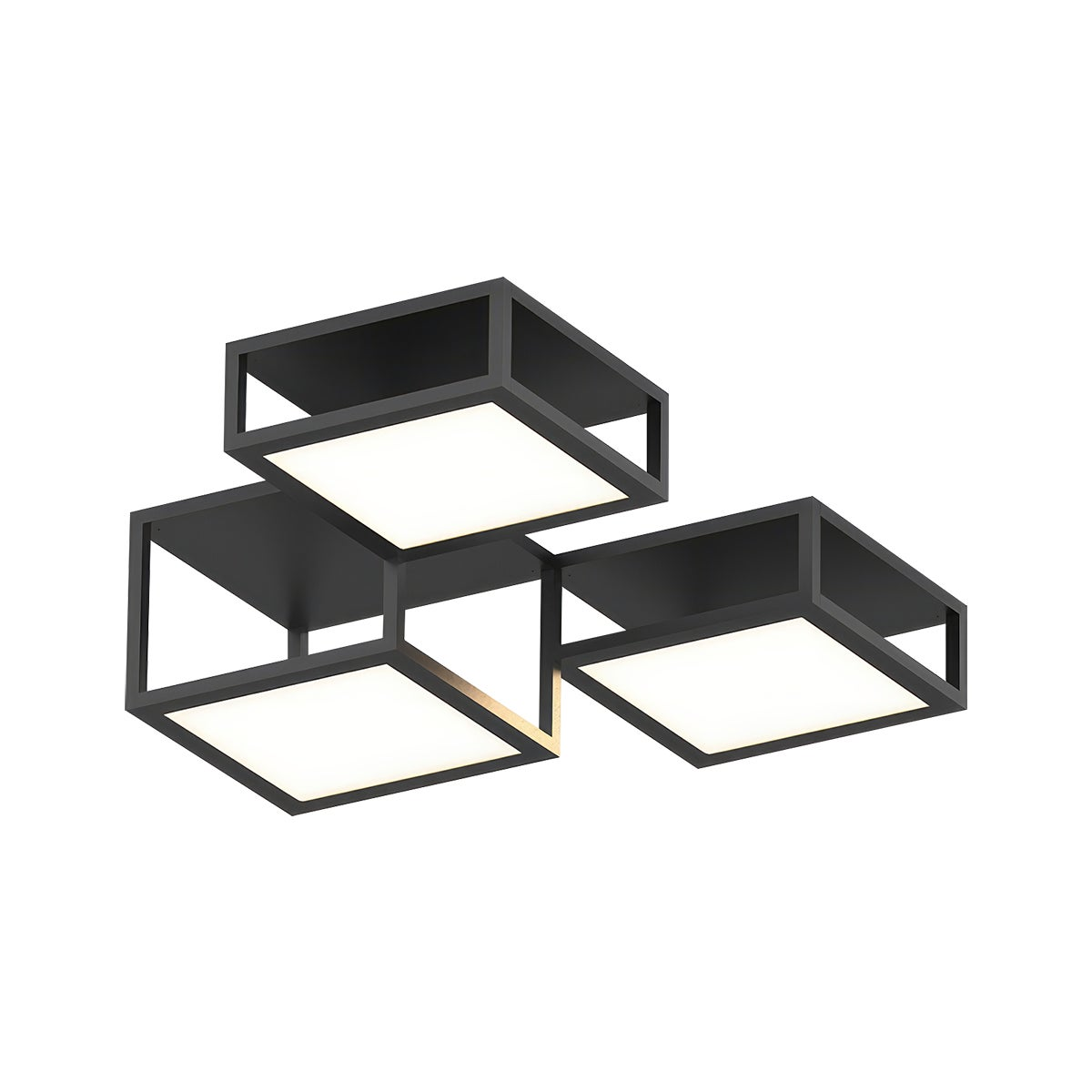 Sonneman Cubix SATIN BLACK 36.5W x 24.5L x 8.75H Semi-Flush Mount