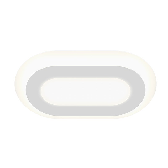 Sonneman Offset TEXTURE WHITE 24W x 15L x 2.75H Semi-Flush Mount
