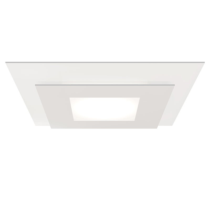 Sonneman Offset TEXTURE WHITE 20W x 20L x 2.5H Semi-Flush Mount