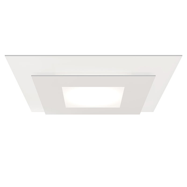 Sonneman Offset TEXTURE WHITE 20W x 20L x 2.5H Semi-Flush Mount