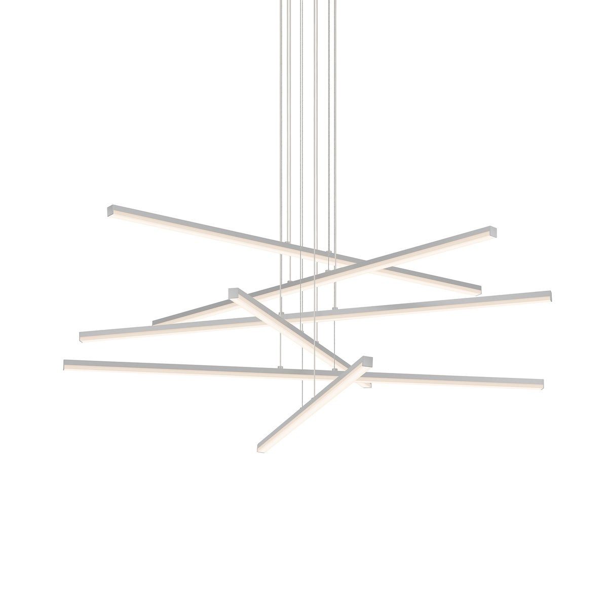 Sonneman Stix Bright Satin Aluminum 40W x 6H Pendant