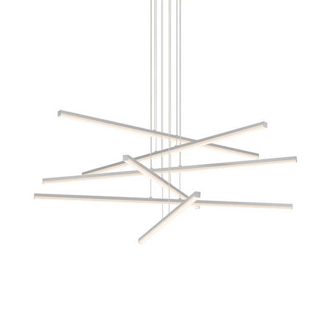 Sonneman Stix Bright Satin Aluminum 40W x 6H Pendant