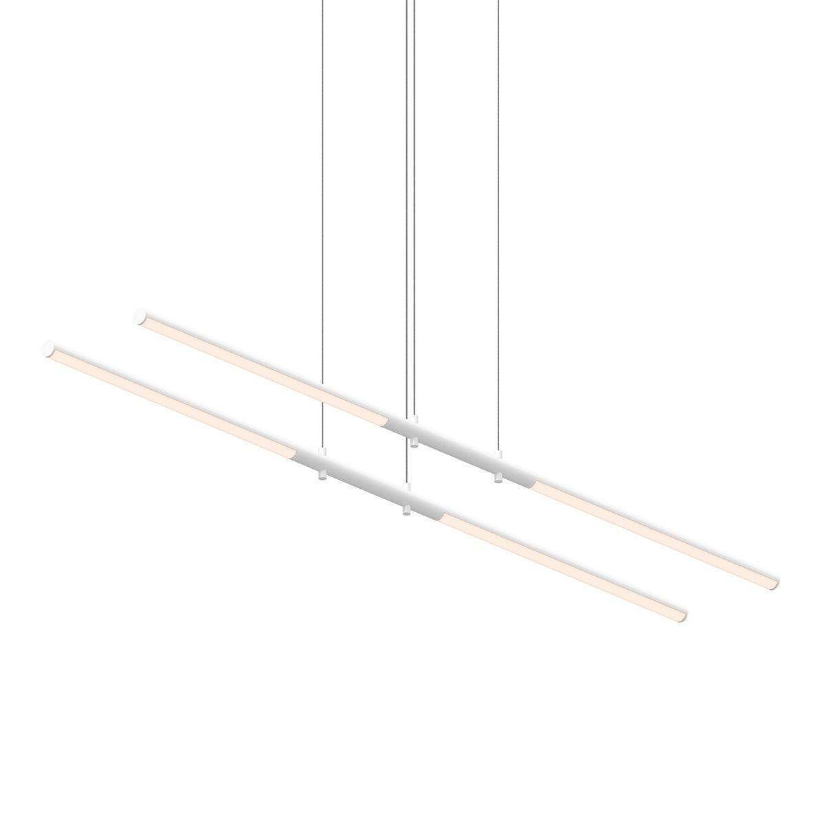 Sonneman Tik-Tak Satin White 47.5W x 7.25L x 0.75H Pendant