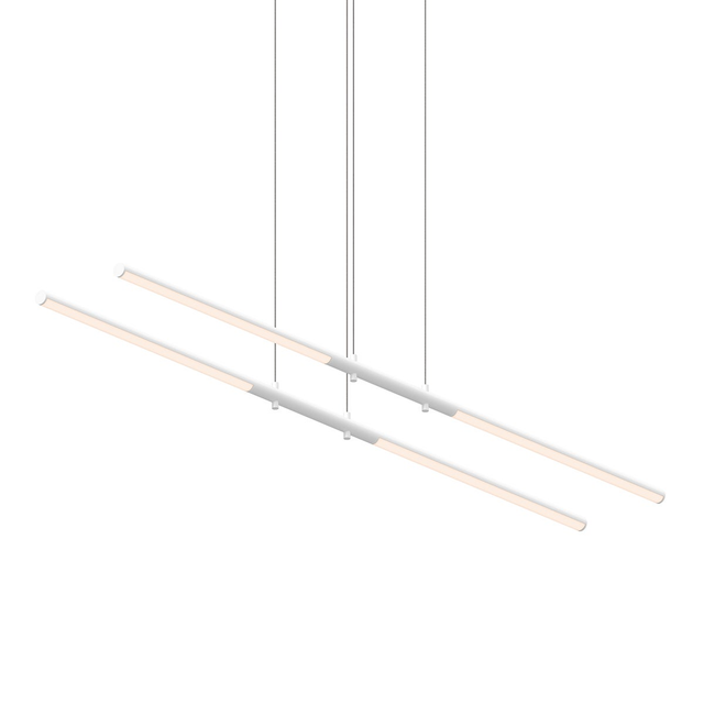 Sonneman Tik-Tak Satin White 47.5W x 7.25L x 0.75H Pendant