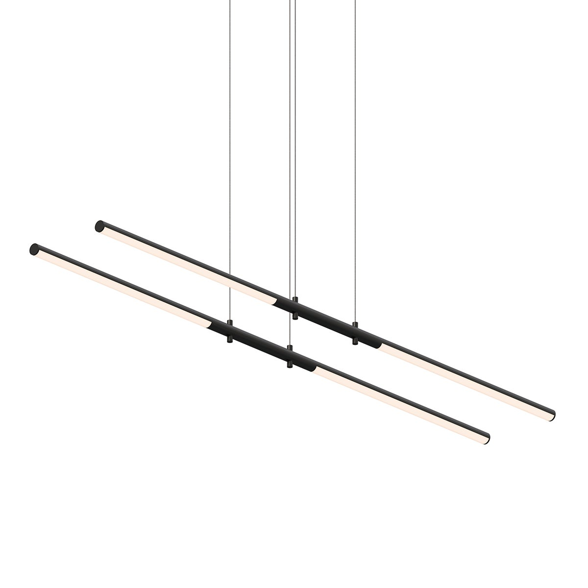 Sonneman Tik-Tak SATIN BLACK 47.5W x 7.25L x 0.75H Pendant
