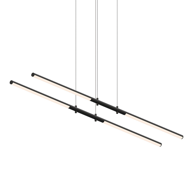 Sonneman Tik-Tak SATIN BLACK 47.5W x 7.25L x 0.75H Pendant
