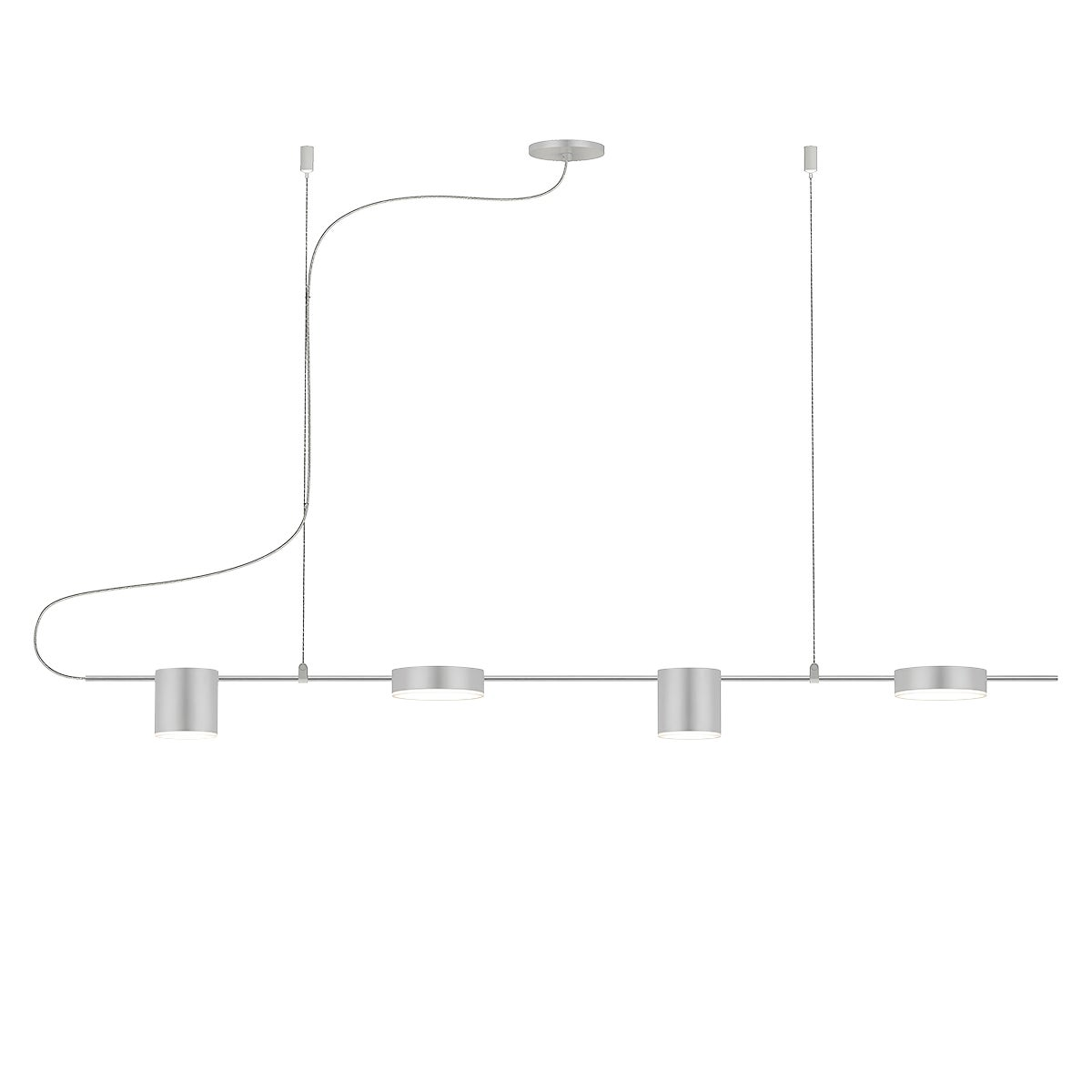 Sonneman Counterpoint Bright Satin Aluminum 42W x 4L x 3H Pendant