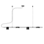 Sonneman Counterpoint SATIN BLACK 42W x 4L x 3H Pendant