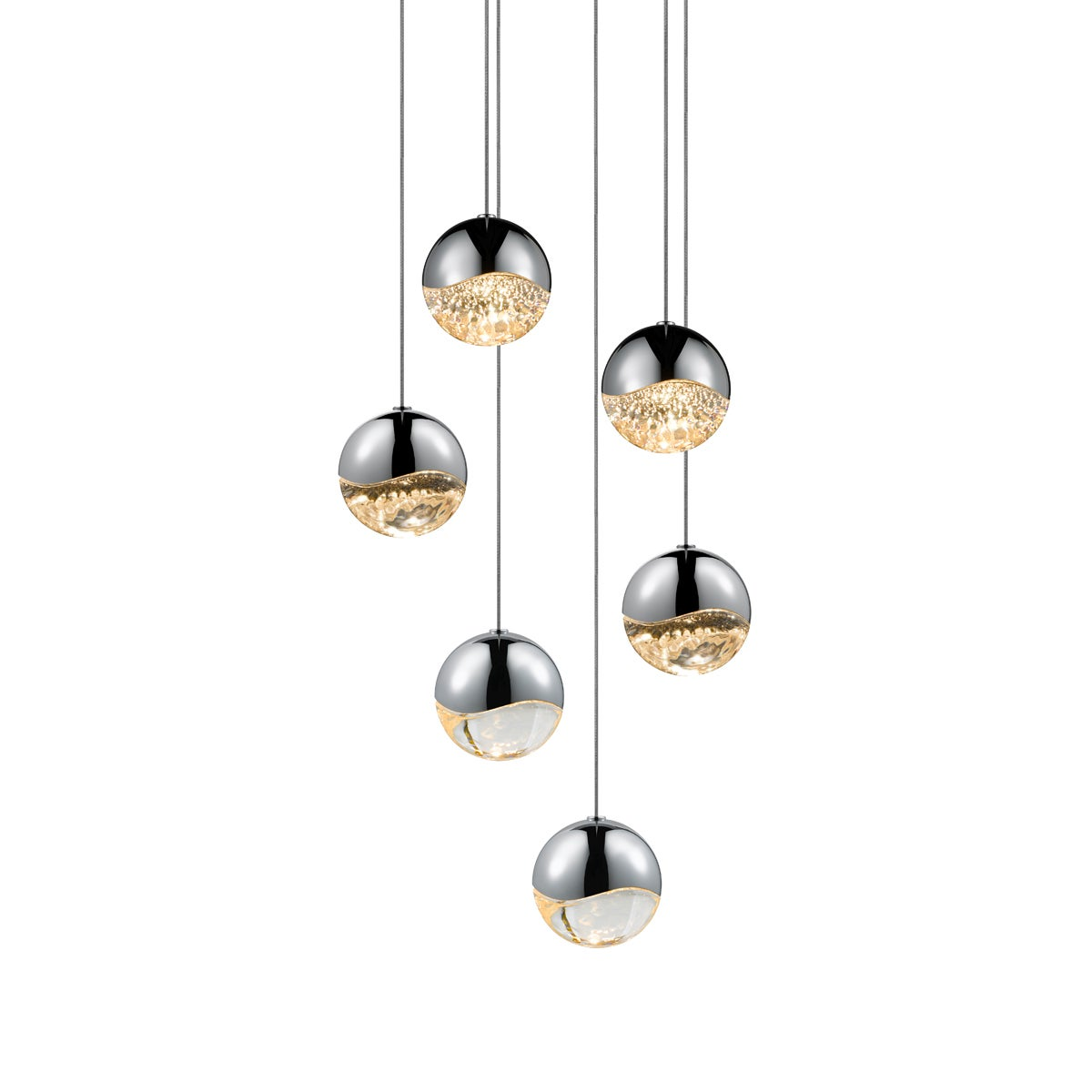 Sonneman Grapes POLISHED CHROME 11.25W x 3.25H Pendant