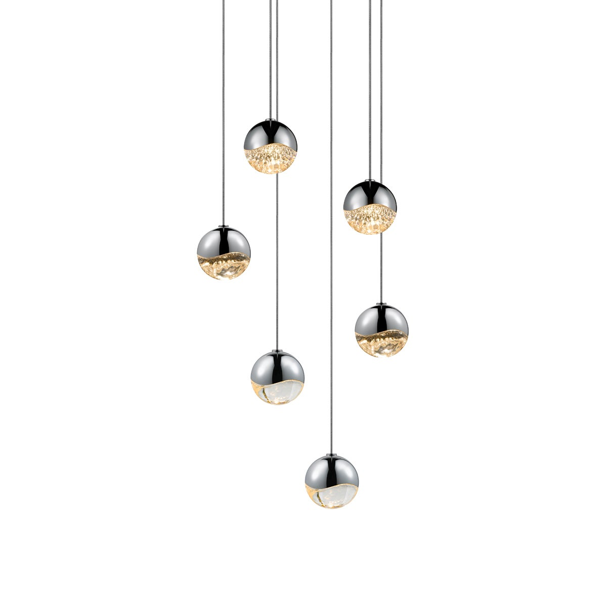 Sonneman Grapes POLISHED CHROME 10.5W x 2.5H Pendant