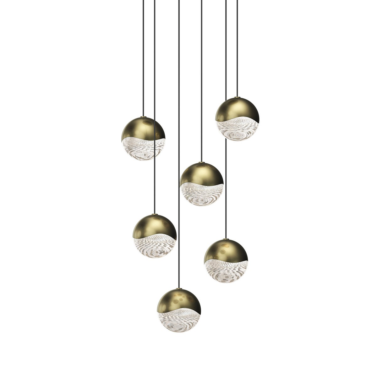 Sonneman Grapes BRASS 11.25W x 3.25H Pendant