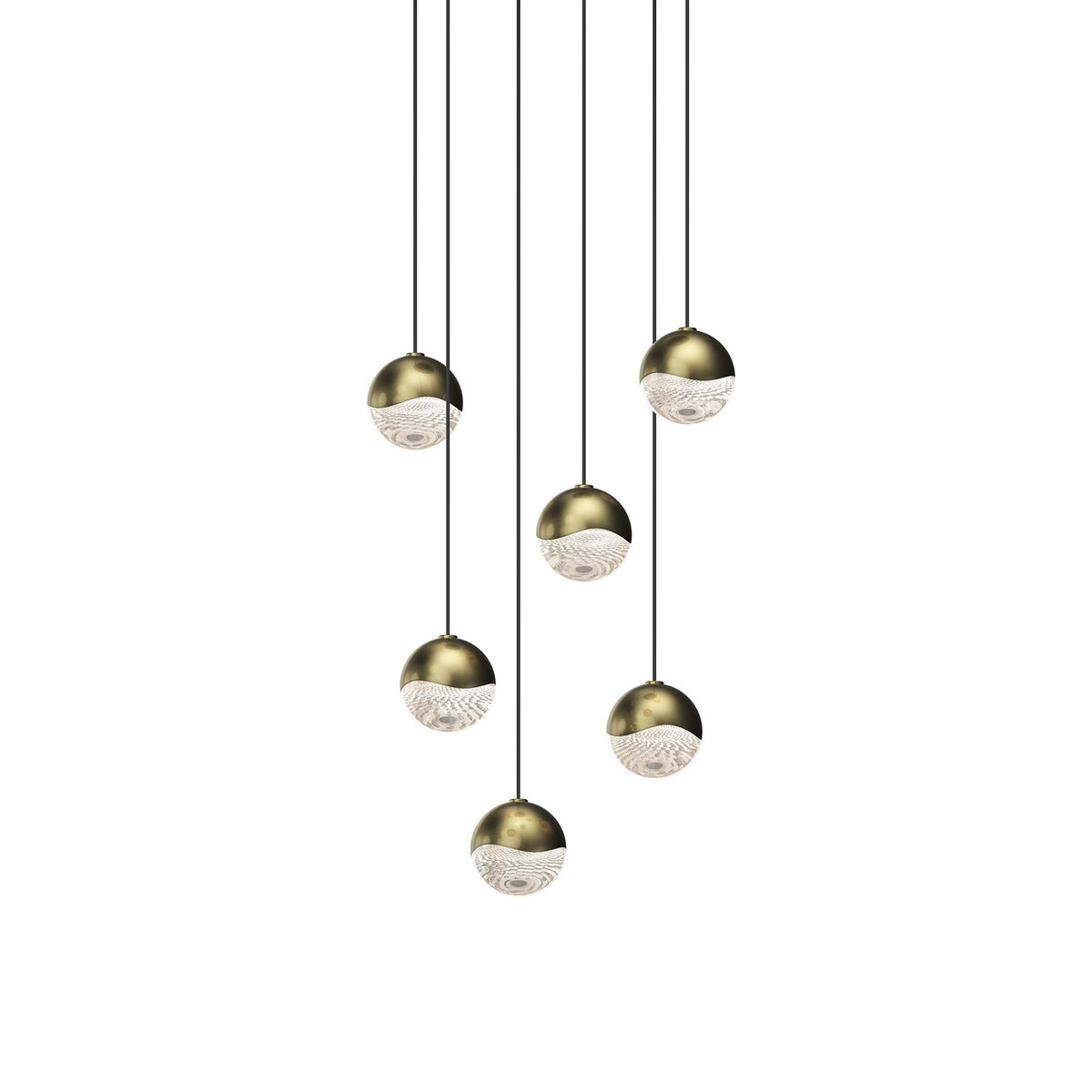 Sonneman Grapes BRASS 10.5W x 2.5H Pendant