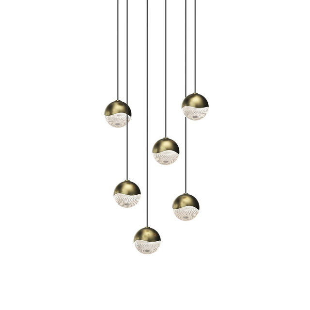 Sonneman Grapes BRASS 10.5W x 2.5H Pendant