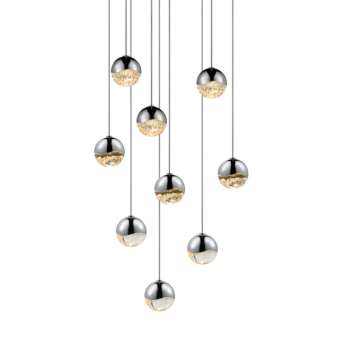 Sonneman Grapes POLISHED CHROME 12.5W x 2.5H Pendant