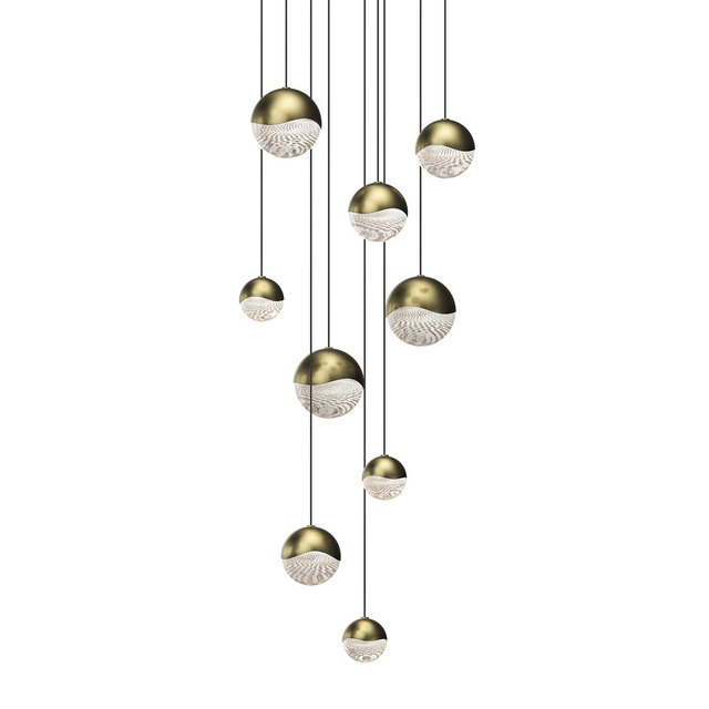 Sonneman Grapes BRASS 13.75W x 3.75H Pendant