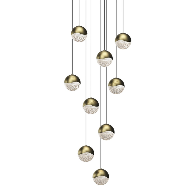 Sonneman Grapes BRASS 13.25W x 3.25H Pendant